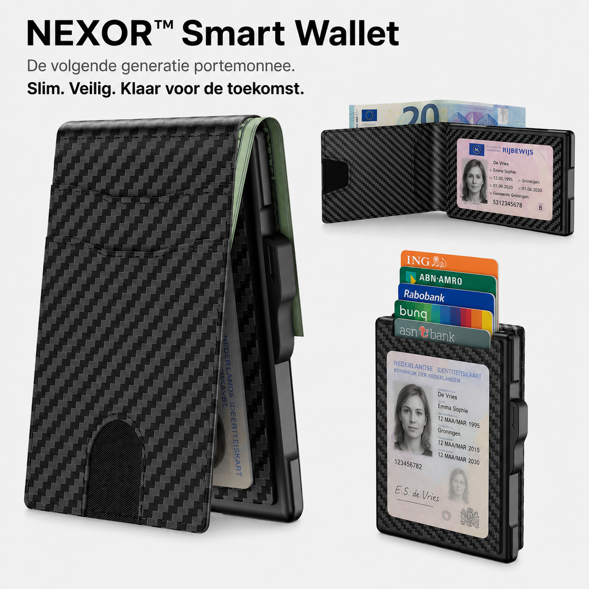 NEXOR™ - Slimme & Veilige Portemonnee 3.0