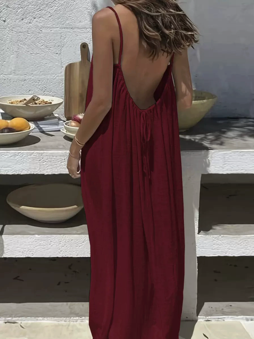Openrug Zomer Maxi Jurk